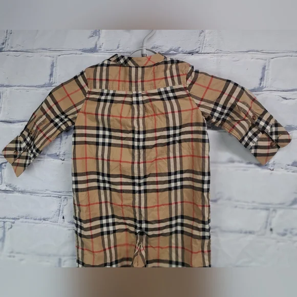 Burberry Baby One Piece Full Jumpsuit Bodysuit Iconic Nova Check Size 18M 65cm - Picture 4 of 12